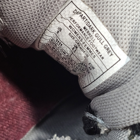 Merrell Depart Performance Hiking Shoes Dark Gull Grey Pink Trail Sneakers Sz 9 - Picture 2 of 12